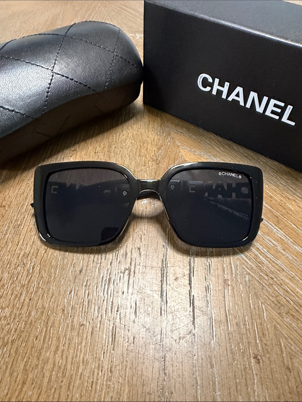 CHANEL Black Square Oversized Women's Sunglasses